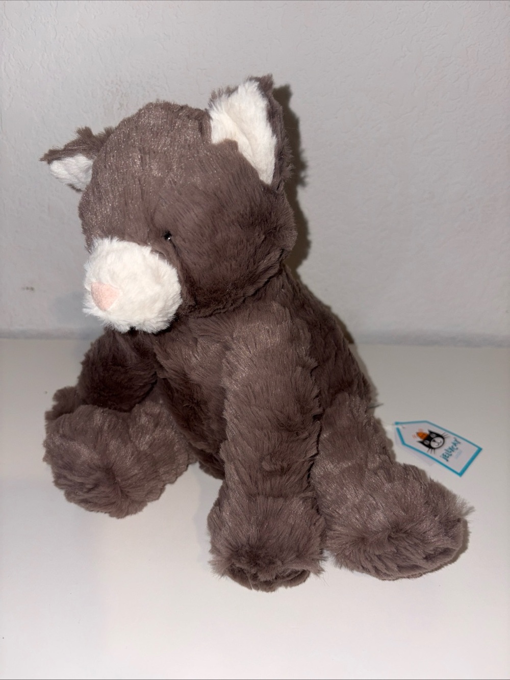 RARE Jellycat NWT Fuddlewuddle Medium Brown Gray Cat Retired Authentic